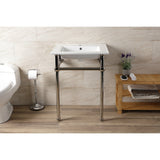 Fauceture 25-Inch Console Sink with Brass Legs (Single Faucet Hole)