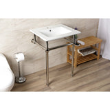 Fauceture 25-Inch Console Sink with Brass Legs (Single Faucet Hole)