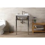 Fauceture 25-Inch Console Sink with Brass Legs (Single Faucet Hole)