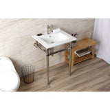 Fauceture 25-Inch Console Sink with Brass Legs (Single Faucet Hole)