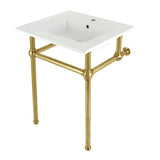 Fauceture 25-Inch Console Sink with Brass Legs (Single Faucet Hole)