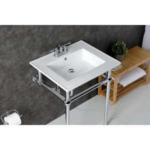 Fauceture 25-Inch Console Sink with Brass Legs (4-Inch, 3 Hole)