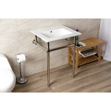 Fauceture 25-Inch Console Sink with Brass Legs (4-Inch, 3 Hole)