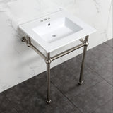 Fauceture 25-Inch Console Sink with Brass Legs (4-Inch, 3 Hole)