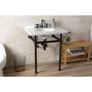 Fauceture 30-Inch Console Sink with Brass Legs (8-Inch, 3 Hole)