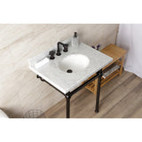 Fauceture 30-Inch Console Sink with Brass Legs (8-Inch, 3 Hole)