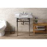 Fauceture 30-Inch Console Sink with Brass Legs (8-Inch, 3 Hole)