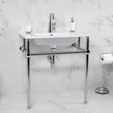 Fauceture 31-Inch Console Sink with Brass Legs (Single Faucet Hole)