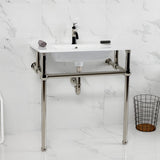 Fauceture 31-Inch Console Sink with Brass Legs (Single Faucet Hole)