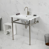 Fauceture 31-Inch Console Sink with Brass Legs (Single Faucet Hole)