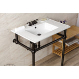 Fauceture 31-Inch Console Sink with Brass Legs (8-Inch, 3 Hole)