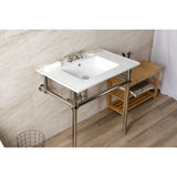 Fauceture 31-Inch Console Sink with Brass Legs (8-Inch, 3 Hole)