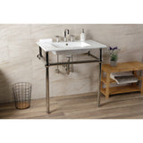 Fauceture 31-Inch Console Sink with Brass Legs (8-Inch, 3 Hole)