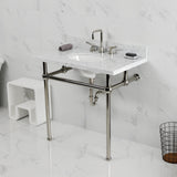 Fauceture 36-Inch Console Sink with Brass Legs (8-Inch, 3 Hole)