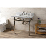 Fauceture 36-Inch Console Sink with Brass Legs (8-Inch, 3 Hole)