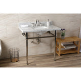 Fauceture 36-Inch Console Sink with Brass Legs (8-Inch, 3 Hole)