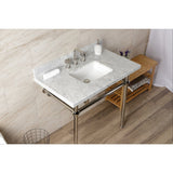 Fauceture 36-Inch Console Sink with Brass Legs (8-Inch, 3 Hole)