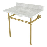 Fauceture 36-Inch Console Sink with Brass Legs (8-Inch, 3 Hole)