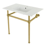 Templeton 37-Inch Ceramic Console Sink with Brass Legs (1-Hole)