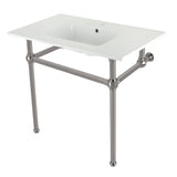 Templeton 37-Inch Ceramic Console Sink with Brass Legs (1-Hole)