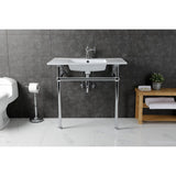 Fauceture 37-Inch Console Sink with Brass Legs (Single Faucet Hole)