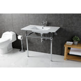 Fauceture 37-Inch Console Sink with Brass Legs (Single Faucet Hole)