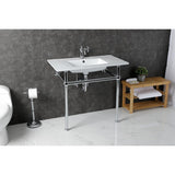 Fauceture 37-Inch Console Sink with Brass Legs (Single Faucet Hole)