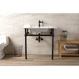 Fauceture 37-Inch Console Sink with Brass Legs (Single Faucet Hole)