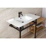 Fauceture 37-Inch Console Sink with Brass Legs (Single Faucet Hole)