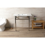 Fauceture 37-Inch Console Sink with Brass Legs (Single Faucet Hole)