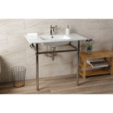 Templeton 37-Inch Ceramic Console Sink with Brass Legs (1-Hole)