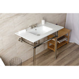 Fauceture 37-Inch Console Sink with Brass Legs (4-Inch, 3 Hole)