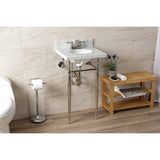 Fauceture 19-Inch Carrara Marble Console Sink with Brass Legs (4" Faucet Drillings)