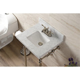 Fauceture 19-Inch Carrara Marble Console Sink with Brass Legs (4" Faucet Drillings)