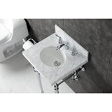 Fauceture 19-Inch Carrara Marble Console Sink with Brass Legs (8" Faucet Drillings)