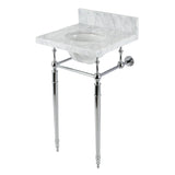 Fauceture 19-Inch Carrara Marble Console Sink with Brass Legs (8" Faucet Drillings)