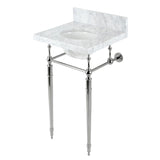 Fauceture 19-Inch Carrara Marble Console Sink with Brass Legs (8" Faucet Drillings)