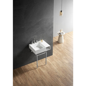 Aurelius 24-Inch Solid Surface Console Sink with Brass Legs (8-Inch, 3-Hole)