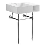 Aurelius 24-Inch Solid Surface Console Sink with Brass Legs (8-Inch, 3-Hole)