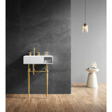 Aurelius 24-Inch Solid Surface Console Sink with Brass Legs (8-Inch, 3-Hole)