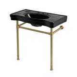 Imperial 36-Inch Ceramic Console Sink with Stainless Steel Legs (8-Inch, 3-Hole)