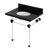 Templeton 30-Inch Black Granite Console Sink with Acrylic Legs