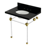 Templeton 30-Inch Black Granite Console Sink with Acrylic Legs