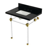 Templeton 30-Inch Black Granite Console Sink with Acrylic Legs