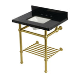 Templeton 30-Inch Console Sink with Brass Legs (8-Inch, 3 Hole)