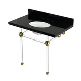 Templeton 36-Inch Black Granite Console Sink with Acrylic Legs