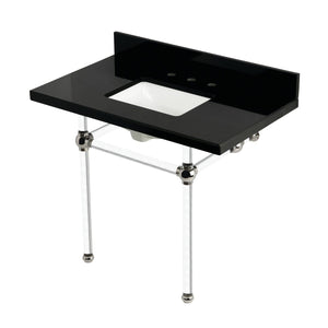 Templeton 36-Inch Black Granite Console Sink with Acrylic Legs