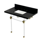 Templeton 36-Inch Black Granite Console Sink with Acrylic Legs