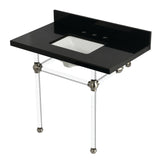 Templeton 36-Inch Black Granite Console Sink with Acrylic Legs