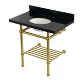 Templeton 36-Inch Console Sink with Brass Legs (8-Inch, 3 Hole)